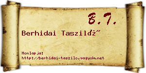 Berhidai Tasziló névjegykártya